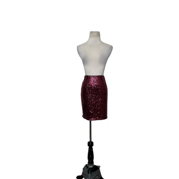 H&M Divided fuchsia sequin pull on mini skirt size Small - Picture 12 of 13